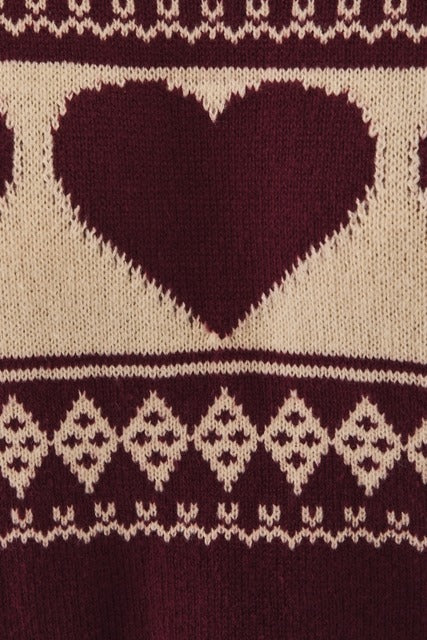 Heart Fair Isle Long Sleeve Holiday Sweater - Le Lis - RARA Boutique 