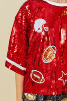 Football Game Day Sequin Top - RARA Boutique 