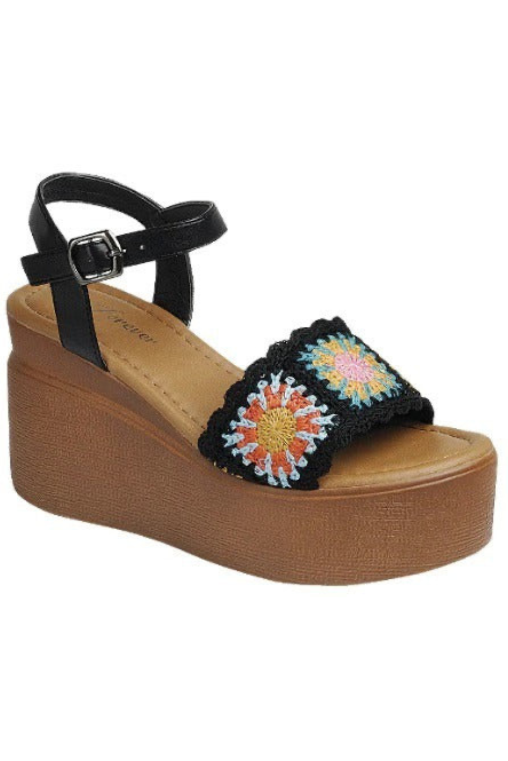 Granny Square Crochet Wedge Sandals - Forever - RARA Boutique 