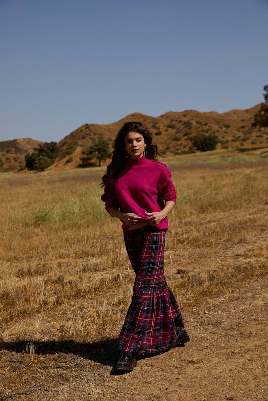 Flowy Plaid Tiered Ruffle Maxi Skirt - Sunday Edition - RARA Boutique 