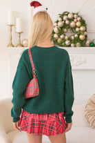 Merry Christmas Sweater With 3D Candy Cane Embroidery - Main Strip - RARA Boutique 