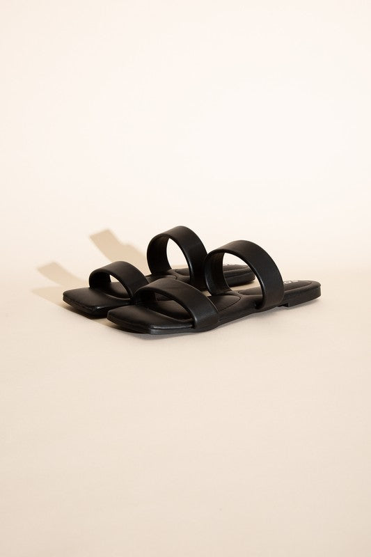 Double Strap Slides Sandals - RARA Boutique 