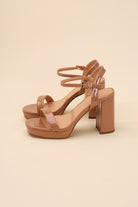 Open Toe Ankle Strap Block Heel - RARA Boutique 