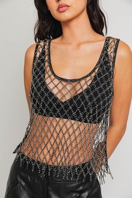 Le lis beads tank top - RARA Boutique 