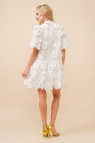 3D Crochet Lace Flower Mini Dress - RARA Boutique 