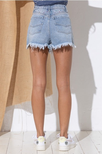 Denim Shorts Blue B - RARA Boutique 