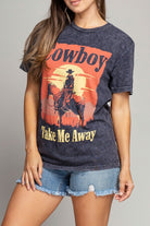 Cowboy Take Me Away Graphic Top - Rara Boutique 