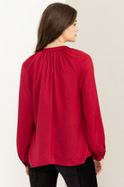 Long Sleeve Ruffled Blouse- HYFVE - RARA Boutique 