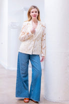 Seashell Lace Blazer Jacket with Gold Shell Button - Taelynn - RARA Boutique 