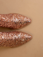 Pyramid Heel Knee High Sequin Boots - Oasis Society - RARA Boutique 
