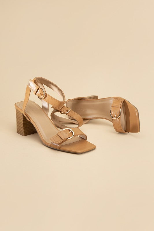 Buckle Sandal Heel with Ankle Strap - RARA Boutique 