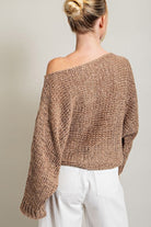 Dolman Sleeve Boat Neck Sweater - RARA Boutique 