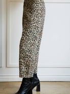 High Waist Leopard Print Barrel Jeans with Elastic Waist - Sunday Edition - RARA Boutique 