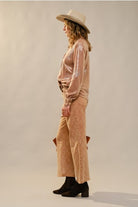 Western Embroidered Sequin Button Down Shirt - Blue B - RARA Boutique 