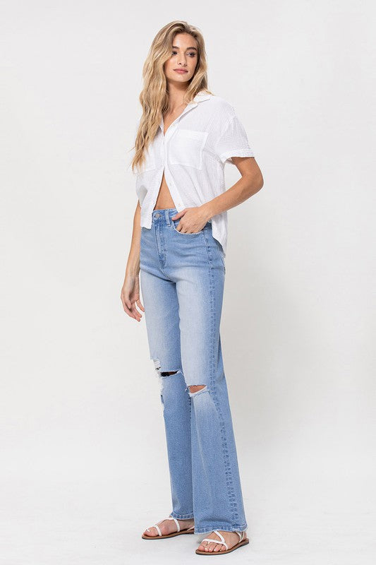 High Rise Vintage Flare Jeans- Flying Monkey - RARA Boutique 