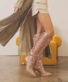 Pyramid Heel Knee High Sequin Boots - Oasis Society - RARA Boutique 