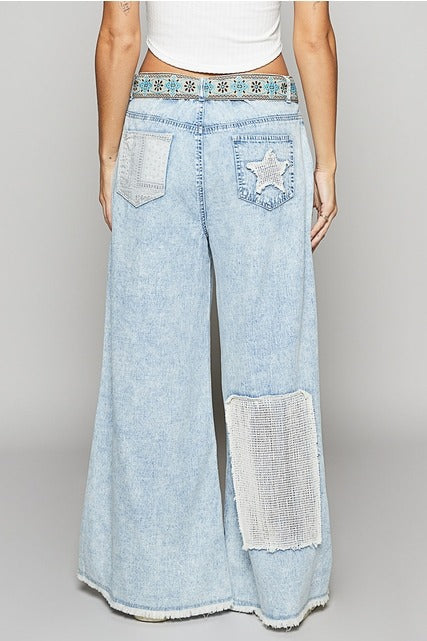 Star Patch Pants -POL - RARA Boutique 