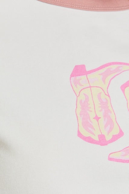 Western Boots Graphic Raglan Baby Tee - Le Lis - RARA Boutique 