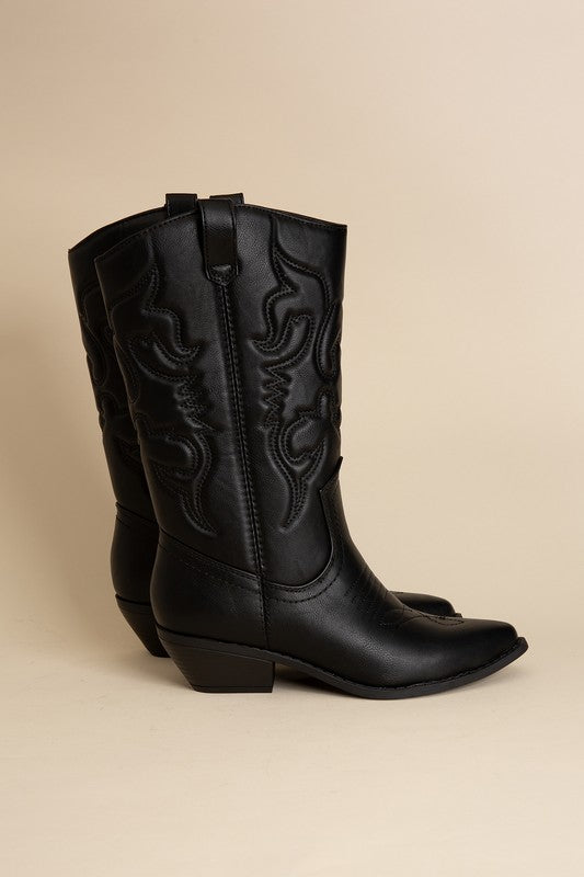 Tall Western Boots with Pointed Toe - RARA Boutique 