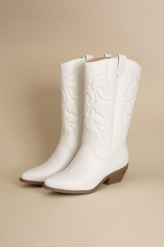 Tall Western Boots with Pointed Toe - RARA Boutique 