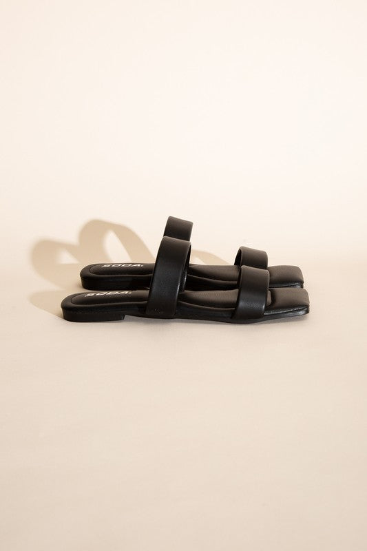 Double Strap Slides Sandals - RARA Boutique 