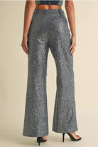 Striped Sequin Wide Leg Jeans - EB Luxe - RARA Boutique 