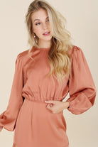 Satin Long Sleeve Top with Maxi Skirt Set - RARA Boutique 