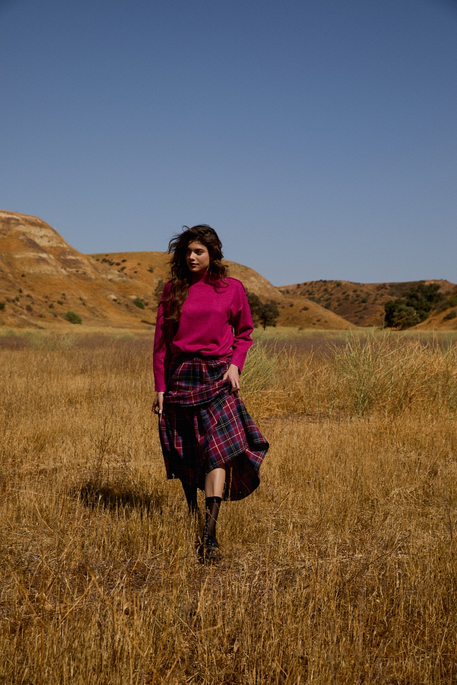 Flowy Plaid Tiered Ruffle Maxi Skirt - Sunday Edition - RARA Boutique 