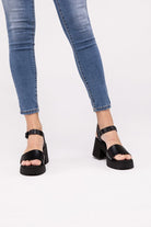 Platform Heel Sandals with Ankle Straps - RARA Boutique 