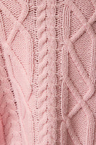 Le Lis oversized cropped cable knit sweater in a cozy textured knit, perfect for casual and stylish winter outfits.