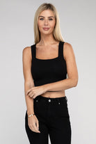 Cotton Square Neck Cropped Cami Top - RARA Boutique 