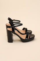 Open Toe Ankle Strap Block Heel - RARA Boutique 