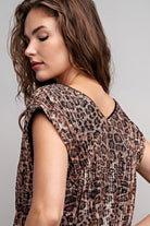 Sequin Leopard Print V-Neck Surplice Bodysuit - eesome - RARA Boutique 