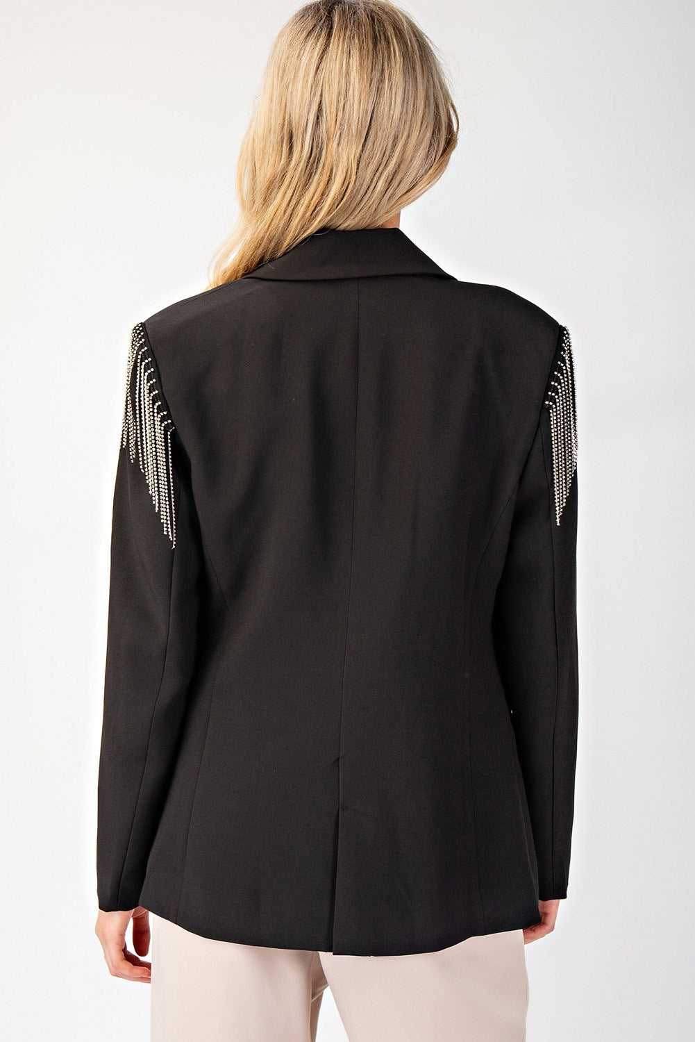 Rhinestone Fringe Blazer Jacket - eesome - RARA Boutique 