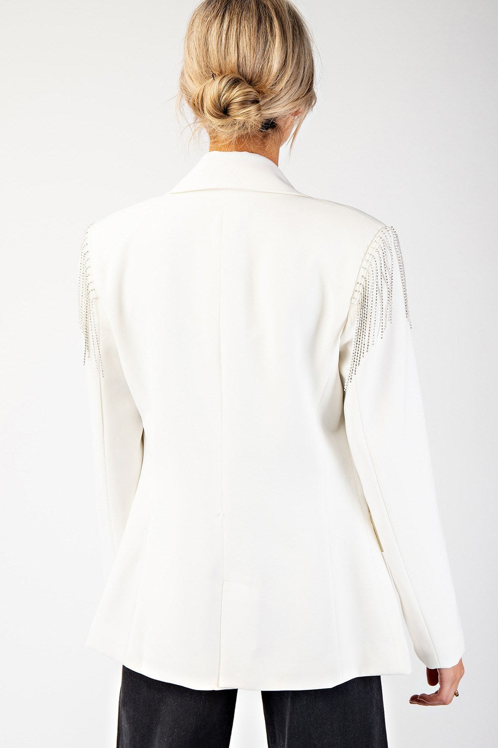 Rhinestone Fringe Blazer Jacket - eesome - RARA Boutique 