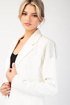 Rhinestone Fringe Blazer Jacket - eesome - RARA Boutique 