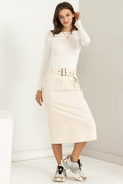 Cargo Midi Skirt with Center Slit at The Back- HYFVE - RARA Boutique 