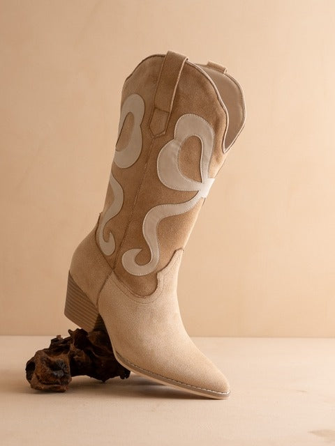 Mid-Calf Western Boots with Bows - Oasis Society - RARA Boutique 