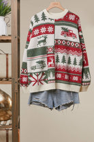 Mello Nordic Christmas knit sweater with festive patterns, cozy wool texture, and winter holiday design.