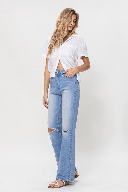 High Rise Vintage Flare Jeans- Flying Monkey - RARA Boutique 