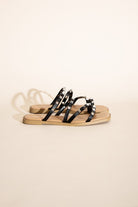 Strappy Stud Flat Slides Sandals - RARA Boutique 