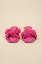 Bow Flat Slides Sandals - RARA Boutique 