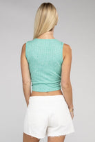 Ribbed Scoop Neck Cropped Sleeveless Top - RARA Boutique 