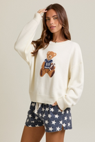 Long Sleeve Football Teddy Bear Sweater - Le Lis - RARA Boutique 