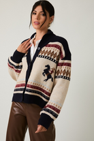Western Horse & Cowgirl Fair Isle Cardigan Sweater - Sunday Edition - RARA Boutique 