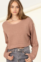 Drop-Shoulder Cropped Sweatshirt- HYFVE - RARA Boutique 