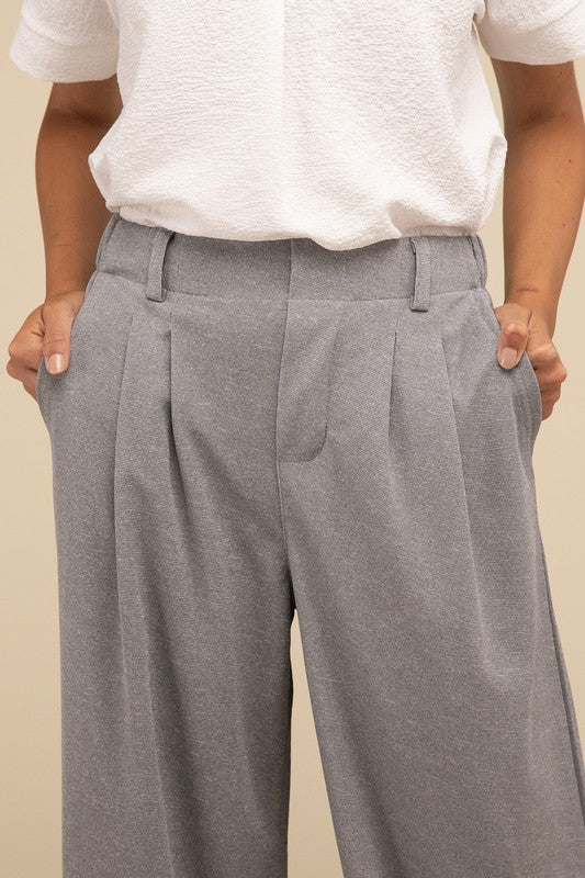 Waffle Trouser Pants with Pockets - RARA Boutique 