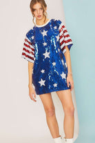 4th of July USA Star Sequin Dress - RARA Boutique 