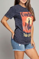 Cowboy Take Me Away Graphic Top - Rara Boutique 