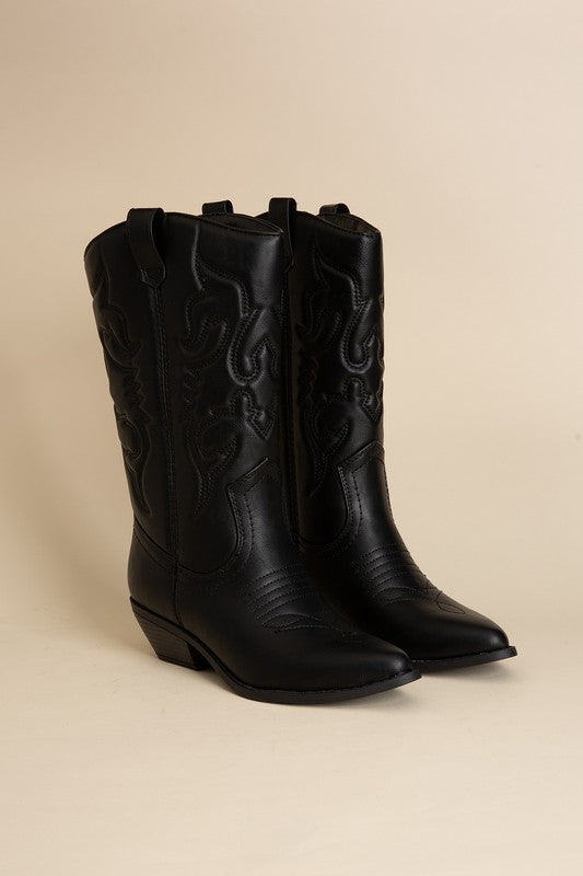 Tall Western Boots with Pointed Toe - RARA Boutique 